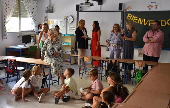 Mercedes Colombo en el CEIP Pinar Hondo en El Puerto en el inicio de curso.