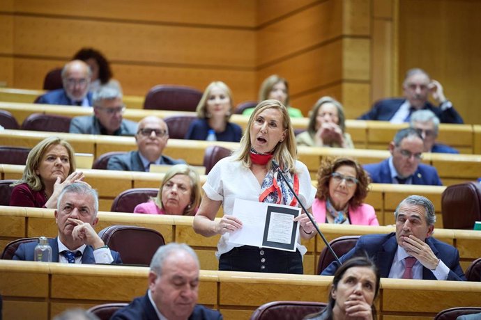 Archivo - La senadora del PP Ana María Beltrán Villalba durante una sesión plenaria en el Senado.