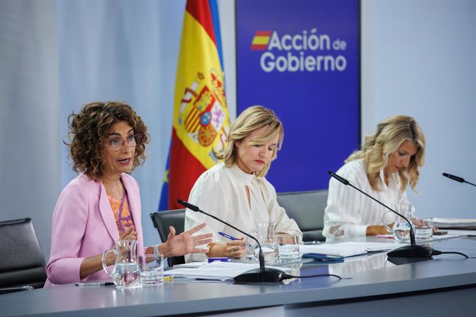 Imagen de la rueda de prensa posterior a la reunión del Consejo de Ministros.