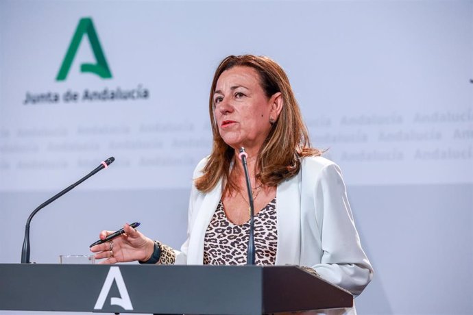 La consejera de Desarrollo Educativo, Carmen Castillo, este martes en la rueda de prensa posterior al Consejo de Gobierno.