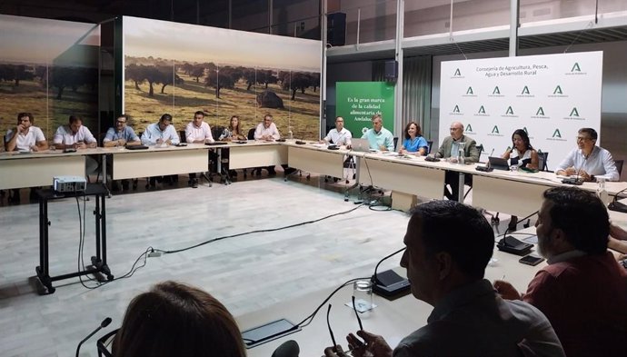 Reunión del aforo de producción de algodón de Andalucía en la sede de la Consejería de Agricultura, Pesca, Agua y Desarrollo Rural.