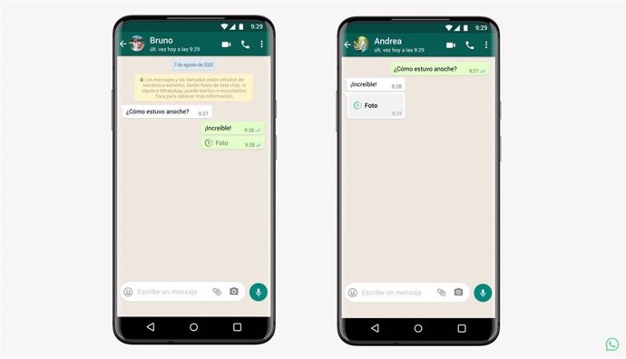 Interfaz modo de visualización única de WhatsApp