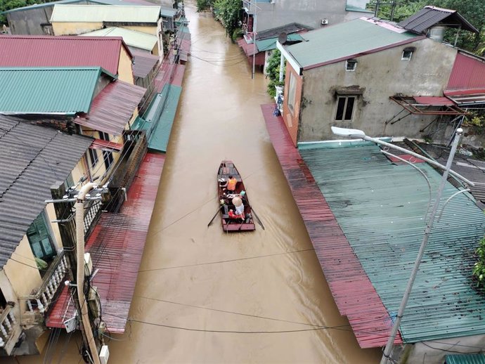 Inundaciones provocadas por el tifón 'Yagi' en la provincia de Yen Bai province, en Vietnam.