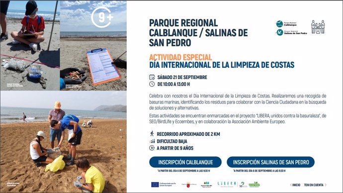 Cartel de la actividad especial por el  Día Internacional de la Limpieza de Costas