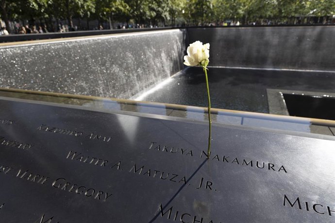 September 10, 2024, New York, New York, USA: A rose has been placed on a name at the north pool of the 9/11 Memorial at the World Trade Center one day before the 23rd anniversary of the September 11th attacks.