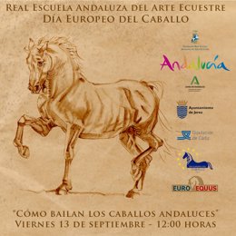 Cartel Día Europeo del Caballo en la Real Escuela de Arte Ecuestre de Jerez