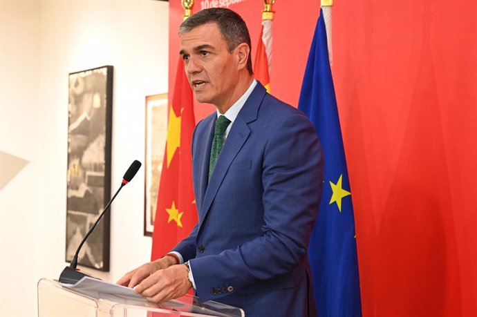 El president del Govern, Pedro Sánchez, intervé en l'acte d'inauguració de l'Institut Cervantes de Shanghái, a 10 de setembre del 2024, a Shanghái (Xina).