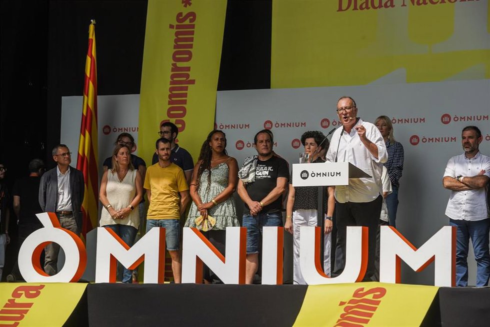 El presidente de mnium, Xavier Antich, en un acto por la Diada