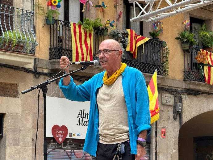 El presidente de la Assemblea Nacional Catalana (ANC), Lluís Llach, en el acto de este miércoles por la Diada