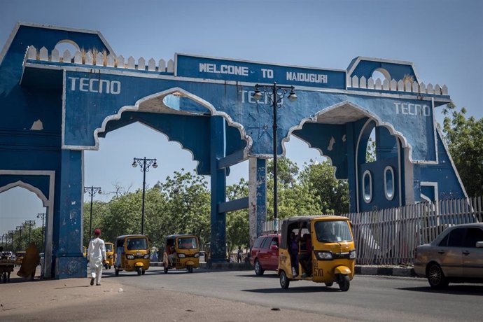 Archivo - Vista de la entrada a Maiduguri, la capital del estado de Borno, Nigeria