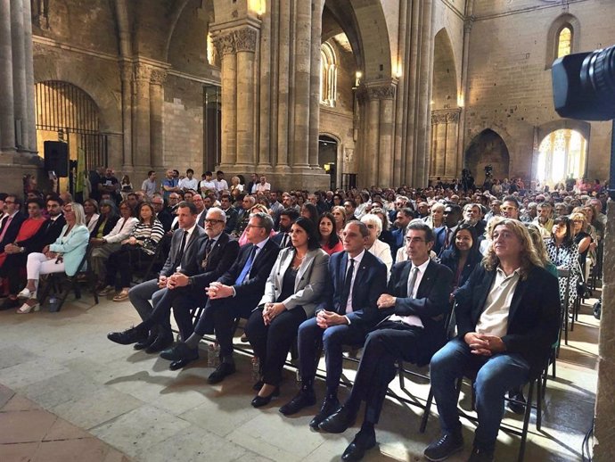 Acto institucional por la Diada en Lleida (Catalunya), en la nave central de la Seu Vella