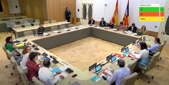 Momento de la votación de la PNL del PSIB contra los discursos de odio en el Parlament.