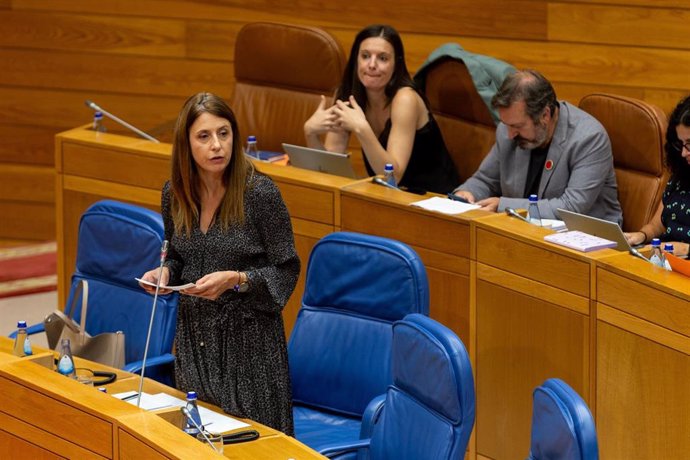 La conselleira do Medio Rural, María José Gómez, durante un pleno en el Parlamento de Galicia