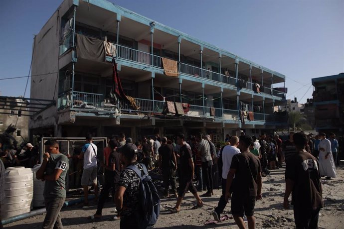 Escuela de la UNRWA atacada en la Franja de Gaza