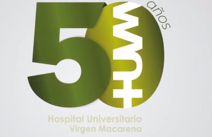 Logo conmemorativo del Hospital Macarena por los 50 año de funcionamiento.