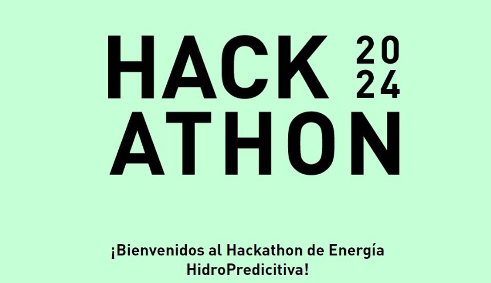 Cartel del hackaton impulsado por la Secretaría de Estado de Inteligencia Artificial  para el desarrollo de una solución de energía hidropredictiva