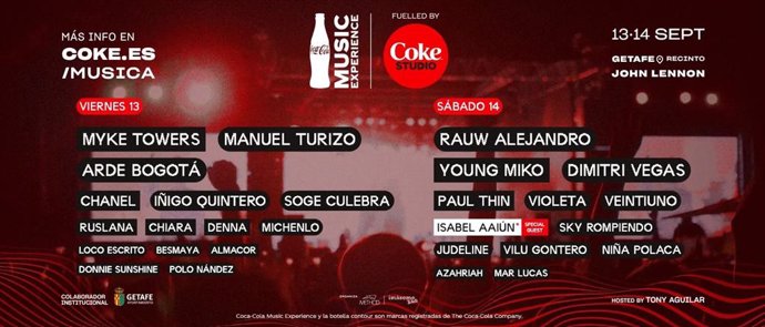 Isabel Aaiún, Soge Culebra y Sky Rompiendo se suman al Coca-Cola Music Experience que cuelga el cartel de 'Sold Out'