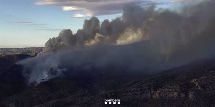 Incendio de Cabacés (Tarragona) este jueves por la tarde