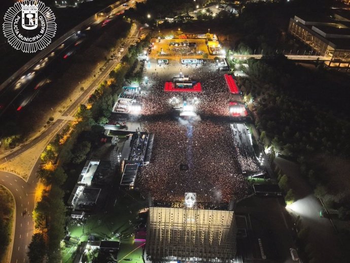 Imagen aérea del concierto de Keinemusic en la Caja Mágica de Madrid