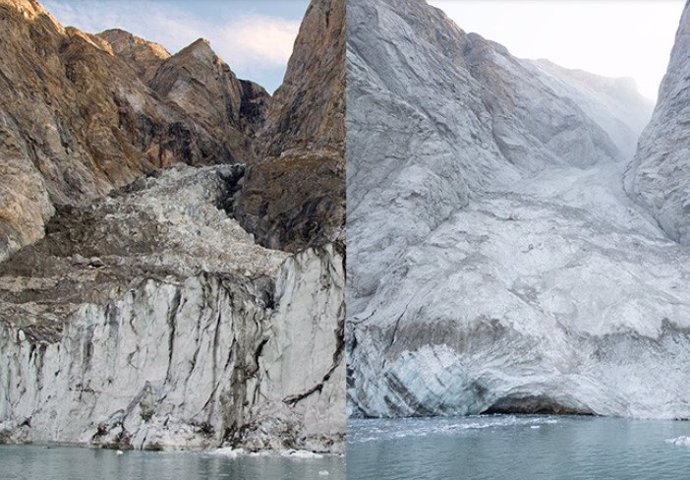 Antes y después del corrimiento de tierra