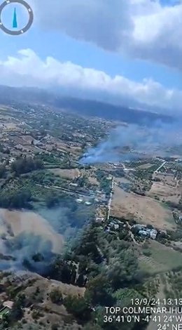 Imagen del incendio declarado en Alhaurín el Grande