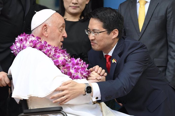 El Papa durante su visita a Singapur