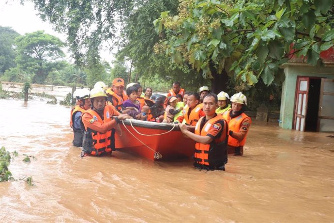 Imagen de archivo de las inundaciones por el tifón 'Yagi' en Birmania.