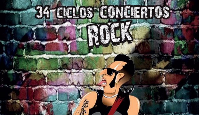 Cartel de los 34 Ciclos de Conciertos de Rock.