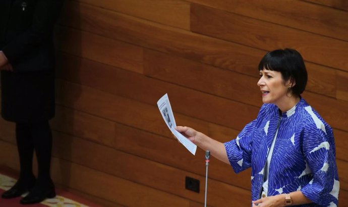 La portavoz nacional del BNG, Ana Pontón, durante la sesión de control en el Parlamento de Galicia del 11 de septiembre de 2024