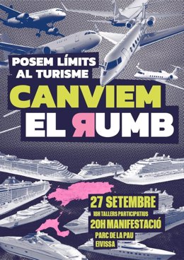 Cartel de la manifestación del 27 de septiembre de Canviem el Rumb en Ibiza.