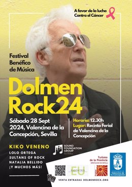 Cartel promocional del II Dolmen Rock con Kiko Veneno como primer artista