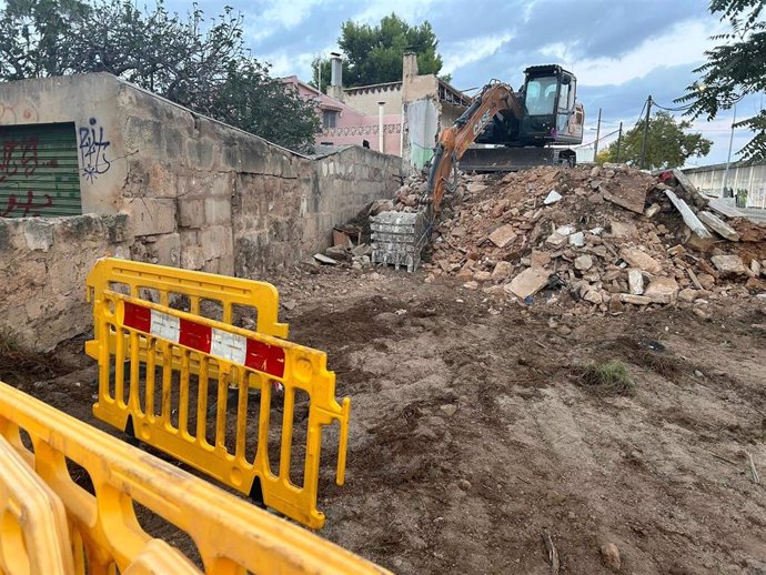 Edificio demolido en la calle Aragón de Palma.