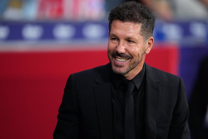 Diego Pablo Simeone, head coach of Atletico de Madrid, looks on during the Spanish League, LaLiga EA Sports, football match played between Atletico de Madrid and Valencia CF at Civitas Metropolitano stadium on September 15, 2024, in Madrid, Spain.