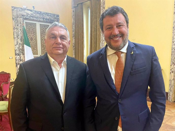 Archivo - Reunión entre el primer ministro de Hungría, Viktor Orbán, y el ministro de Transportes de Italia, Matteo Salvini, en 2022