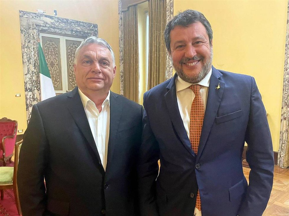 Archivo - Reunión entre el primer ministro de Hungría, Viktor Orbán, y el ministro de Transportes de Italia, Matteo Salvini, en 2022