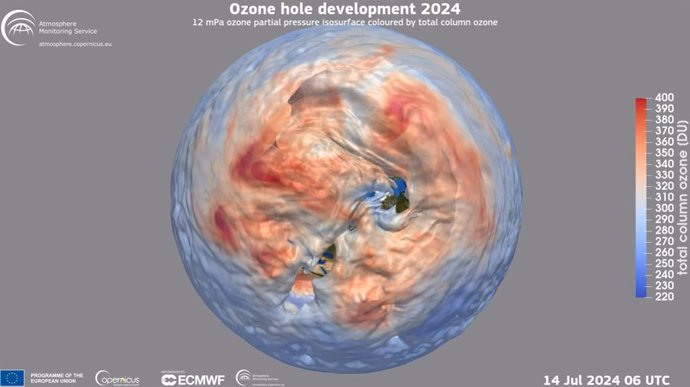 Desarrollo del agujero de ozono en 2024