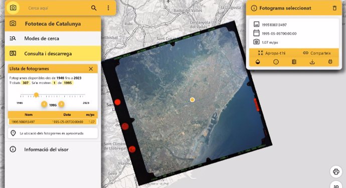 Catalunya estrena una visor interactivo con fotorgafias áreas de entre 1944 y la actualidad