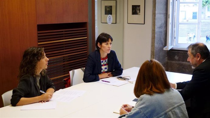 La portavoz nacional del BNG, Ana Pontón, en una reunión en el COAG