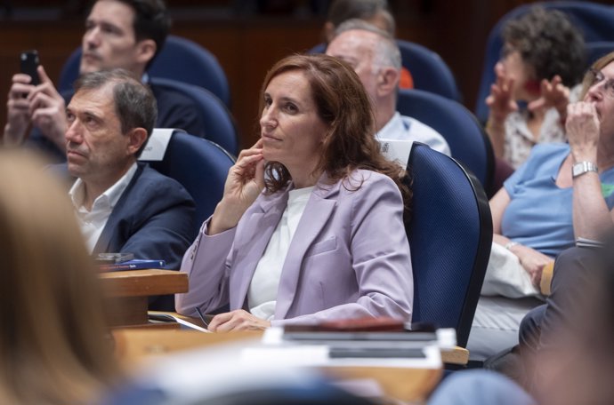 La ministra de Sanidad, Mónica García, asiste a la jornada 'Learning from Health Systems Analysis: The Health System in Spain', en el Ministerio de Sanidad, a 16 de septiembre de 2024, en Madrid (España).