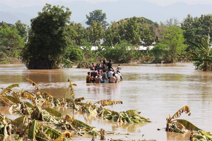 Imagen de archivo de las inundaciones provocadas por las fuertes lluvias en Birmania. 