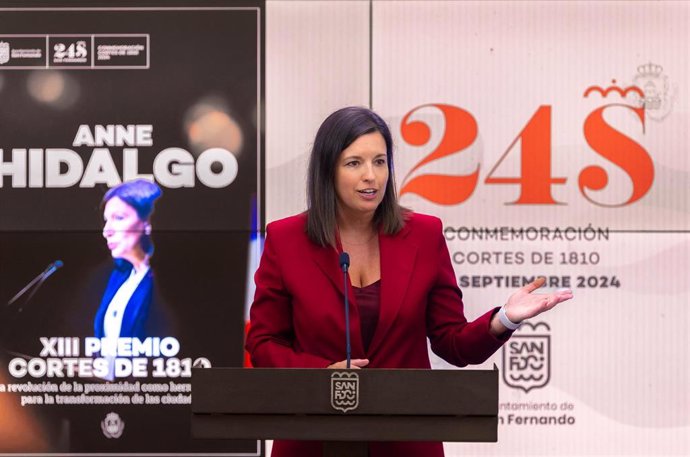 La alcaldesa de San Fernando (Cádiz), Patricia Cavada, en la presentación del programa de actividades con el que San Fernando conmemorará el próximo 24 de septiembre el 214 aniversario de las Cortes Generales y Extraordinarias de 1810