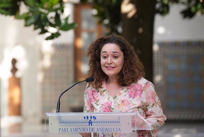 Archivo - La portavoz del Grupo Por Andalucía, Inmaculada Nieto, durante su intervención en el acto conmemorativo del 139 aniversario del nacimiento de Blas Infante. A 05 de julio de 2024, en Sevilla. (Foto de archivo).