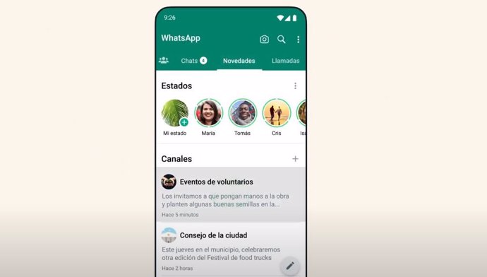 Interfaz de Estados en WhatsApp