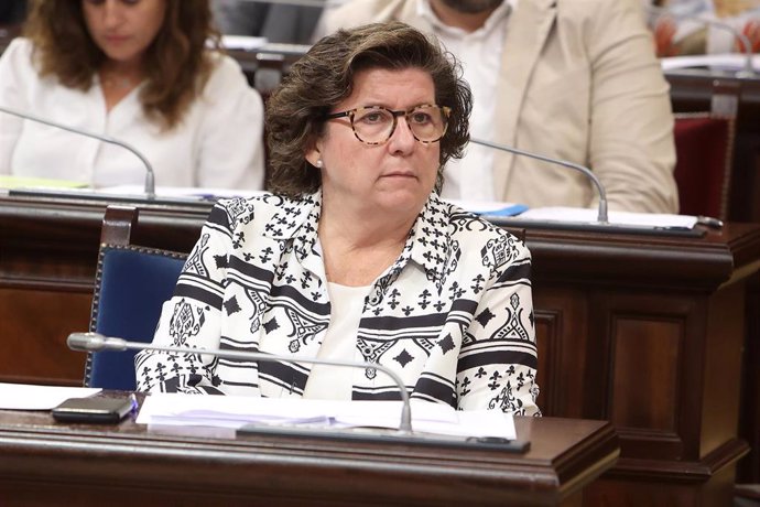 Archivo - La consellera de Familias y Asuntos Sociales, Catalina Cirer durante una sesión de control en el Parlament balear. Archivo.