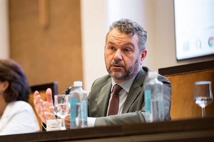 El presidente de la CNMV, Rodrigo Buenaventura, inaugura la I jornada de la Cátedra de Asset Management,En la Universidad Pontificia Comillas, a 17 de septiembre de 2024, en Madrid (España).