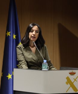 Archivo - La directora de la Guardia Civil, Mercedes González, interviene durante la presentación del Proyecto Locard de la Guardia Civil para la reconstrucción virtual de las escenas del crimen, en la Sala de actos del Centro de Operaciones de la Direcci