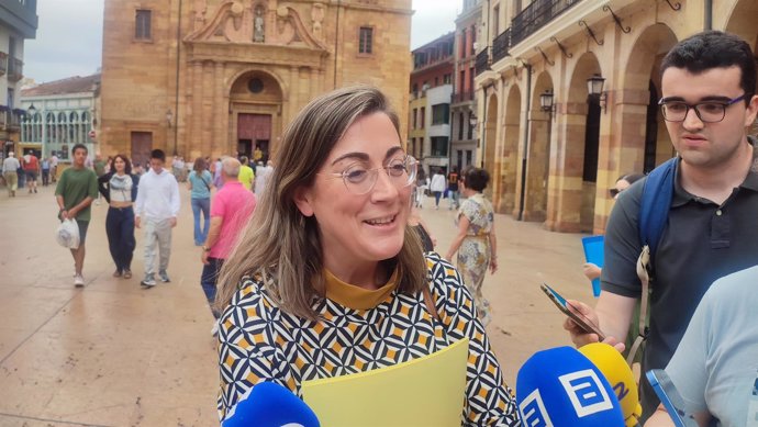 Archivo - La portavoz del Grupo Municipal de Vox en Oviedo, Sonsoles Peralta.