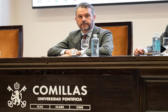 El presidente de la CNMV, Rodrigo Buenaventura, inaugura la I jornada de la Cátedra de Asset Management,En la Universidad Pontificia Comillas, a 17 de septiembre de 2024, en Madrid (España). 