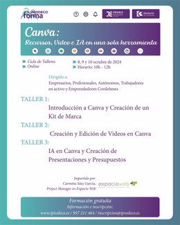 Programación del ciclo de talleres organizados por Iprodeco.