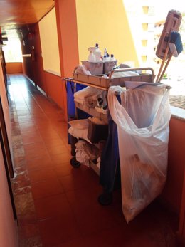 Materiales de trabajo de camareras de piso